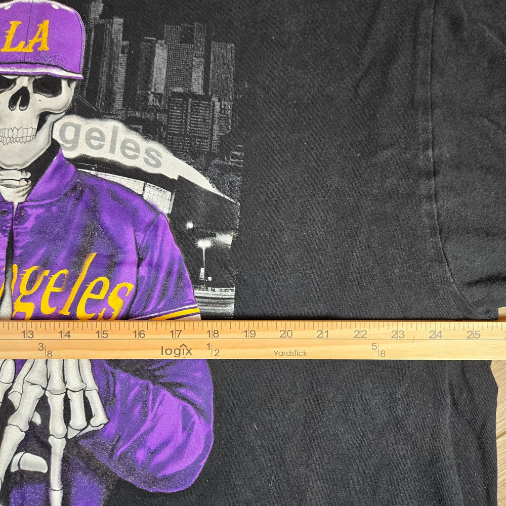 Los Angeles Lakers T Shirt Mens Skeleton Hand Graphic NBA Basketball Tee - Picture 4 of 6